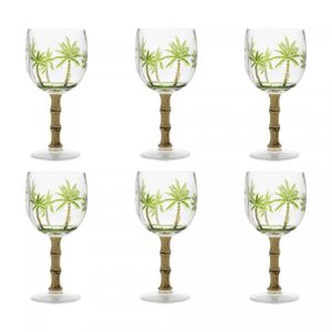 Conjunto 6 Taças de Acrílico Palm Tree 495ml - Wolff