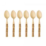 Conjunto-6-Colheres-para-Mesa-de-Aco-Inox-com-Cabo-em-Plastico-Bambu-Dourado-20cm-Lyor