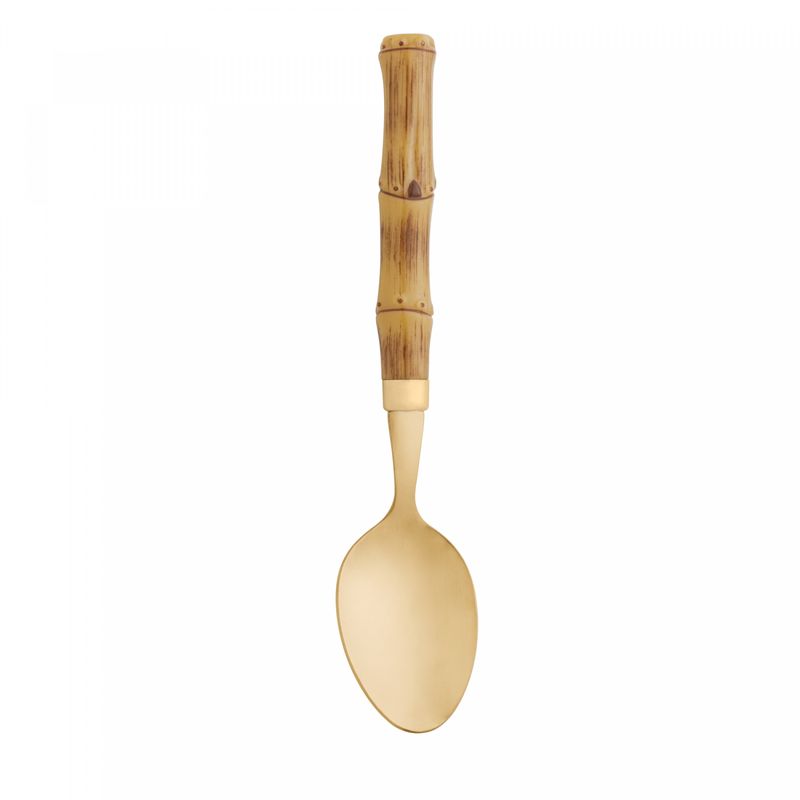 Conjunto-6-Colheres-para-Mesa-de-Aco-Inox-com-Cabo-em-Plastico-Bambu-Dourado-20cm-Lyor