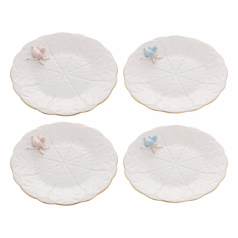 Conjunto-4-Pratos-para-Sobremesa-de-Porcelana-Birds-19-cm-Wolff