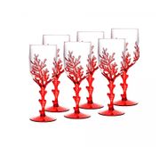Conjunto 6 Taças de Acrílico Coral Vermelho 450ml - Wolff