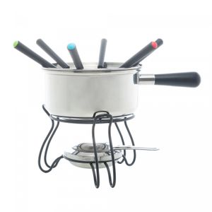 Aparelho de Fondue 10 Peças de Aço Inox Base de Metal Inox/Preto - Wolff