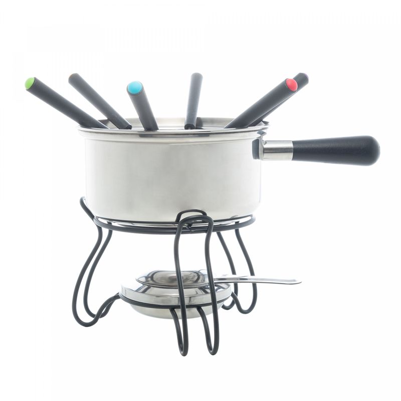 Aparelho-de-Fondue-10-Pecas-de-Aco-Inox-Base-de-Metal-Inox-Preto-Wolff