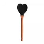 Colher-de-Silicone-com-Cabo-em-Bambu-Heart-Preto-27cm-Lyor