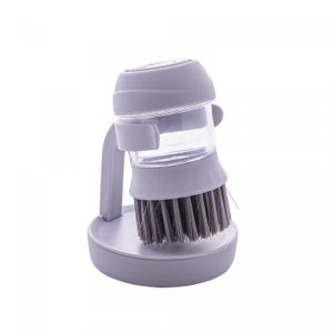 Escova de Plástico para Limpeza com Dispenser e Suporte Cinza 12,5cm x 9,5cm - Lyor