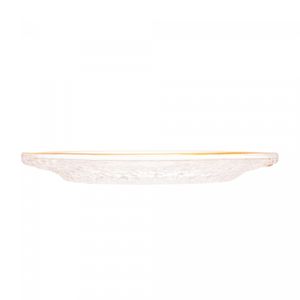 Prato de Cristal Martelado para Sobremesa com Fio de Ouro Petra 20cm - Lyor