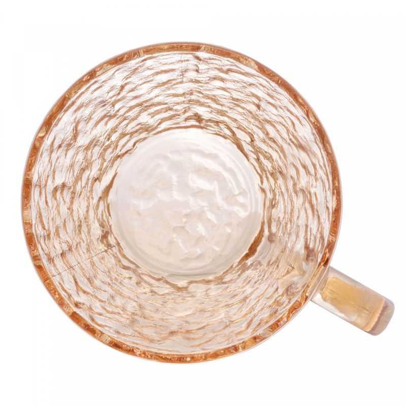 Xicara-de-Cristal-Martelado-para-Cha-com-Pires-Petra-Ambar-180ml-Lyor
