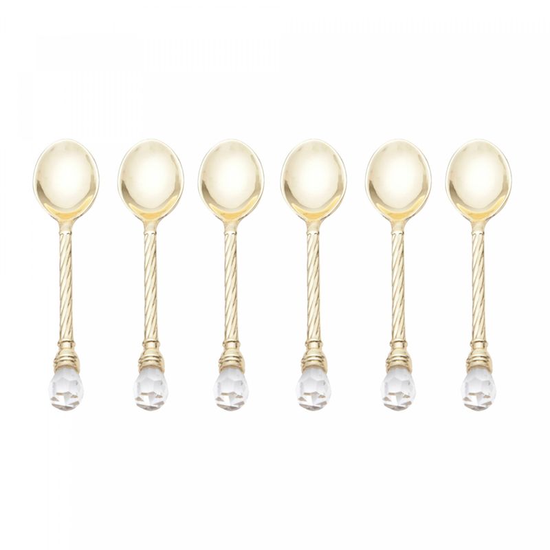Conjunto-6-Colheres-de-Cafe-de-Zamac-Crystal-Dourada11cm-Lyor