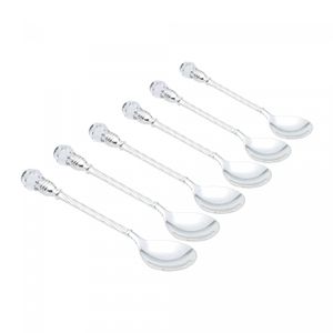 Conjunto 6 Colheres de Café de Zamac Niquelado Crystal 11cm - Lyor