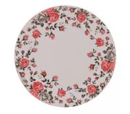 Prato Raso de Porcelana Pink Garden 26cm - Lyor