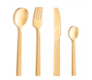 Faqueiro 16 Peças de Aço Inox Athenas Dourado - Lyor