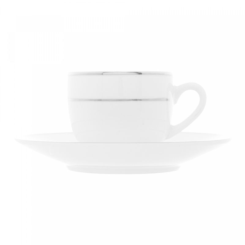 Conjunto-6-Xicaras-de-Cafe-de-Porcelana-com-Pires-e-Borda-Prateada-Monaco-Branco-100ml-Wolff