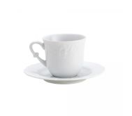 Conjunto 6 Xícaras de Chá de Porcelana Limoges com Pires Vendange 200ml - Wolff
