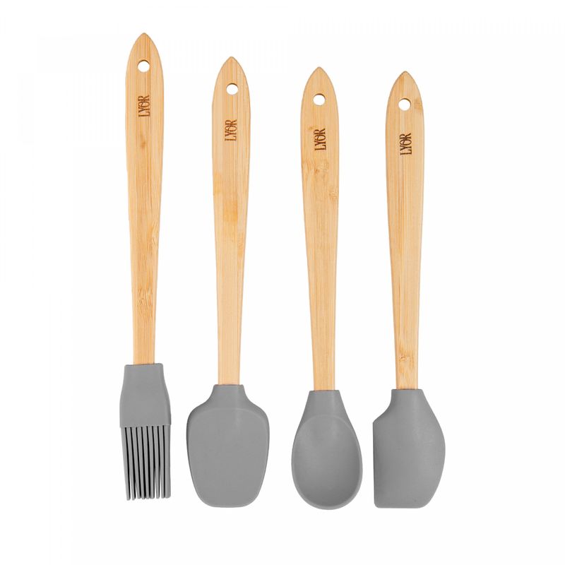Conjunto-4-Utensilios-de-Silicone-com-Cabo-em-Bambu-Cinza-Lyor
