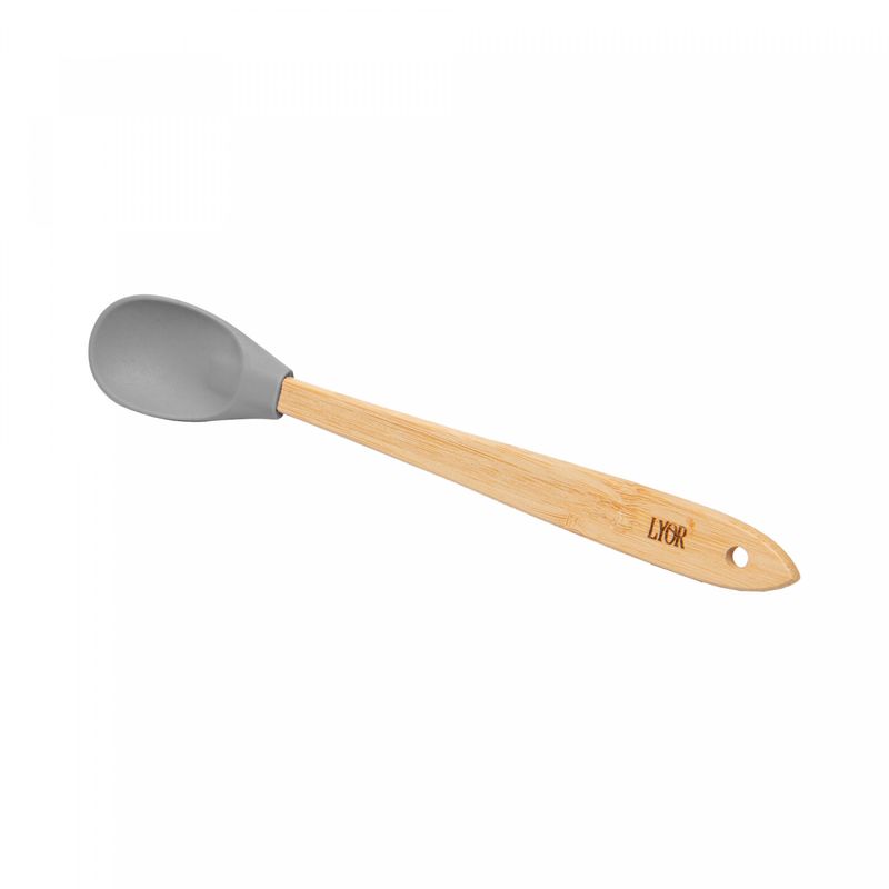 Conjunto-4-Utensilios-de-Silicone-com-Cabo-em-Bambu-Cinza-Lyor