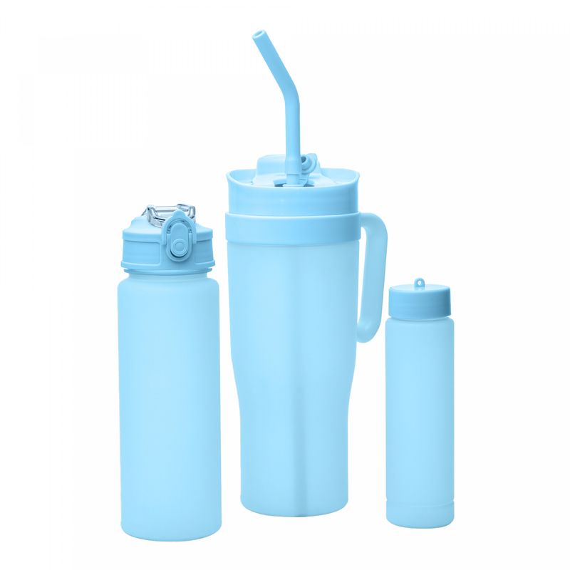 Conjunto-1-Caneca-com-2-Garrafas-Squeeze-de-Plastico-Azul-Lyor