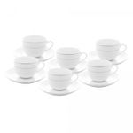 Conjunto-6-Xicaras-de-Cha-de-Porcelana-com-Pires-e-Borda-Prateada-Monaco-Branco-220ml-Wolff