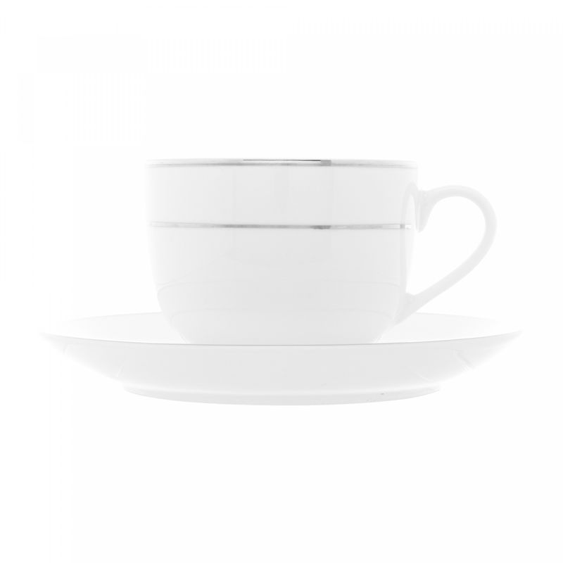 Conjunto-6-Xicaras-de-Cha-de-Porcelana-com-Pires-e-Borda-Prateada-Monaco-Branco-220ml-Wolff