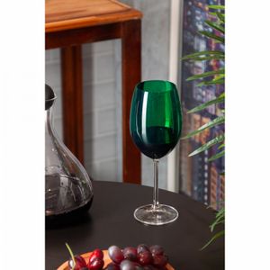 Conjunto 6 Taças para Vinho De Cristal Ecológico Banquet Esmeralda  580Ml - Wolff