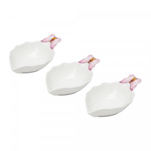 Conjunto 3 Bowls de Porcelana Borboletas 13cm x 7cm x 3cm - Wolff