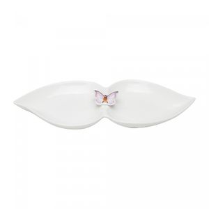 Petisqueira de Porcelana Borboletas 28cm - Wolff