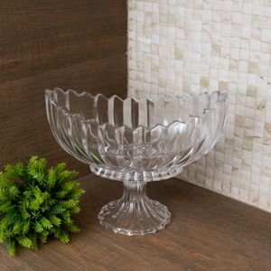 Centro de Mesa com Pé de Cristal Geneva 28cm x 15cm x 23cm - Wolff