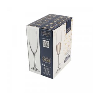 Conjunto 6 Taças para Champagne De Cristal Gastro/Colibri 220Ml - Wolff