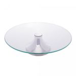 Prato-Giratorio-para-Bolo-de-Vidro-com-Pe-de-Aco-Inox-Monaco-40cm-Wolff