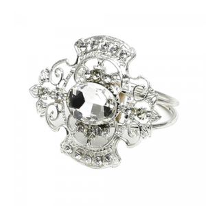 Conjunto 4 Anéis para Guardanapo de Ferro Niquelado Diamond Stone - Wolff