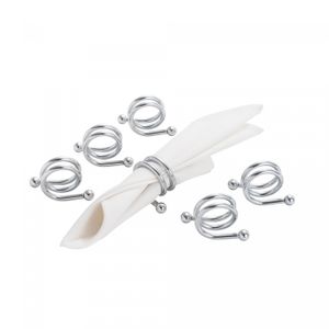 Conjunto 6 Peças Anéis para Guardanapo de Prata Espiral 9X5X5cm - Wolff