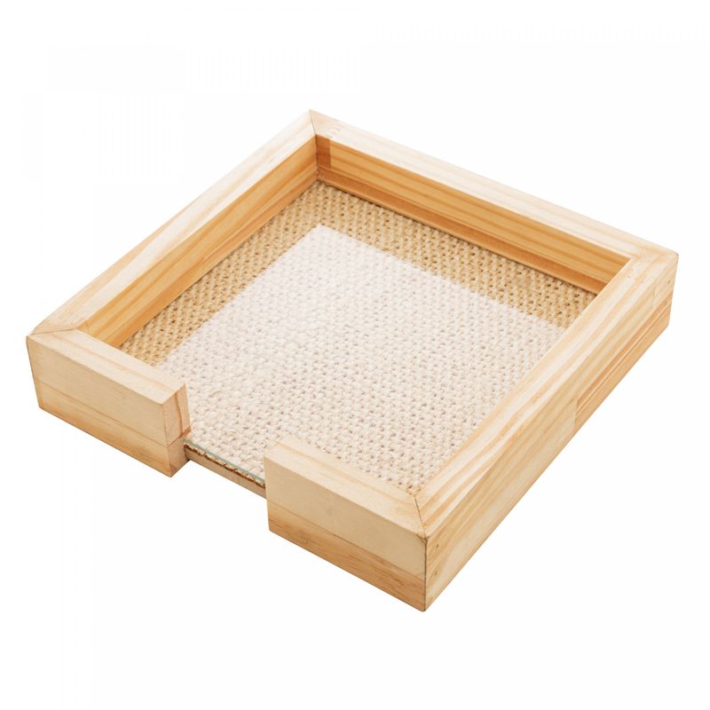 Porta-Guardanapo-de-Madeira-com-Sisal-Natural-Pinus-21cm-x-21cm-x-45cm-Woodart