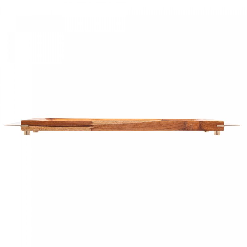 Tabua-para-Servir-de-Madeira-com-Aco-Inox-Teca-Champanhe-46cm-x-13cm-x-35cm-Wolff-Craft