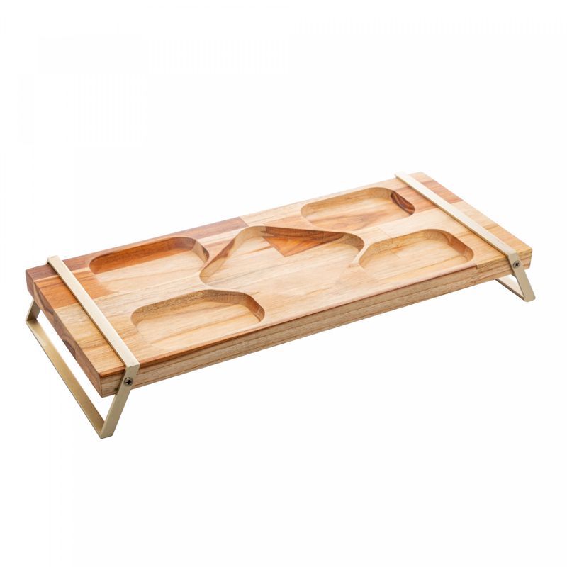 Bandeja-Retangular-de-Madeira-com-Aco-Inox-Teca-Champanhe-41cm-x-17cm-x-6cm-Wolff-Craft