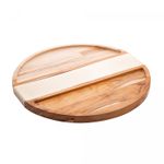 Petisqueira-Redonda-de-Madeira-com-Aco-Inox-Teca-Champanhe-35cm-x-345cm-x-2cm-Wolff-Craft
