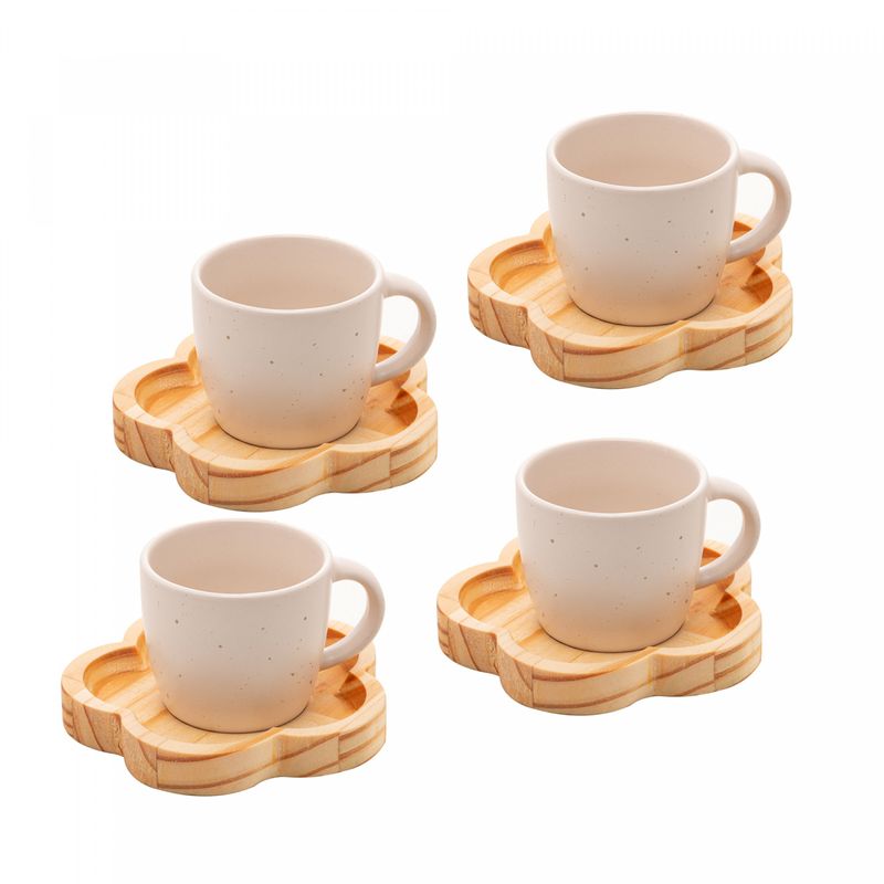 Conjunto-4-Canecas-com-Pires-de-Madeira-Pinus-Marfim-115ml-Woodart