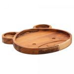 Prato-para-Sobremesa-de-Madeira-em-Formato-de-Urso-Teca-Kids-22cm-x-22cm-x-25cm-Wolff-Craft