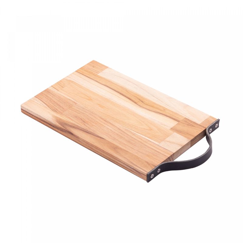 Tabua-de-Madeira-com-Alca-em-Couro-Teca-35cm-x-20cm-x-2cm-Wolff-Craft