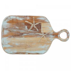 Tábua de Madeira Teca Noronha Azul 35cm x 20cm x 2cm - Wolff Craft