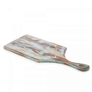 Tábua de Madeira Teca Noronha Azul 60cm x 25cm x 2cm - Wolff Craft
