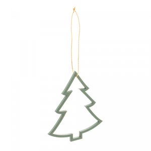 Conjunto 3 Enfeites de Madeira para Árvore de Natal Vazado Verde 8cm - Woodart