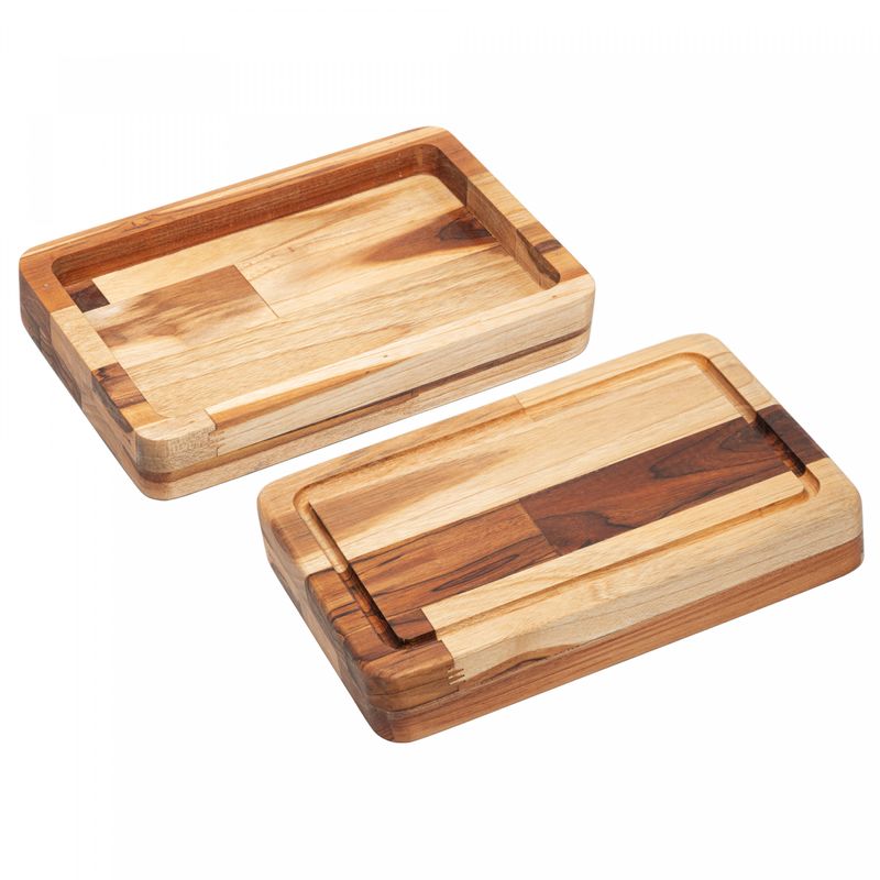 Tabua-com-Funcao-de-Bandeja-de-Madeira-Teca-Barbecue-45cm-x-30cm-x-4cm-Wolff-Craft