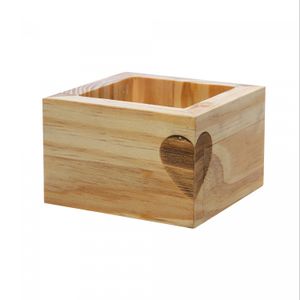 Cachepot de Madeira para Vaso de Plantas Coração 10cm x 16cm x 8cm - Woodart