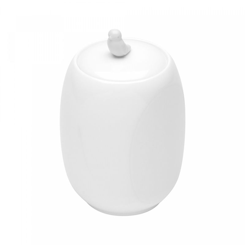 Pote-de-Porcelana-com-Tampa-Birds-Branco-12cm-x-10cm-x-17cm-Wolff