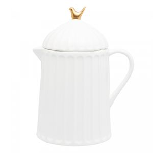 Bule de Cerâmica com Tampa Colibri Branco 600ml - Wolff