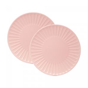 Conjunto 2 Pratos de Cerâmica para Sobremesa Colibri Rosa 19cm - Wolff