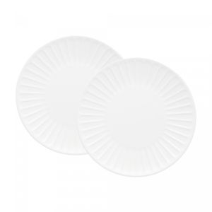 Conjunto 2 Pratos de Cerâmica para Sobremesa Colibri Branco 19cm - Wolff