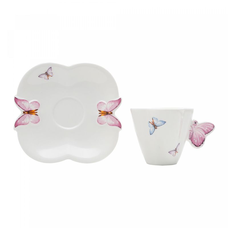 Conjunto-6-Xicaras-de-Cafe-de-Porcelana-com-Pires-Borboletas-Branco-100ml-Wolff
