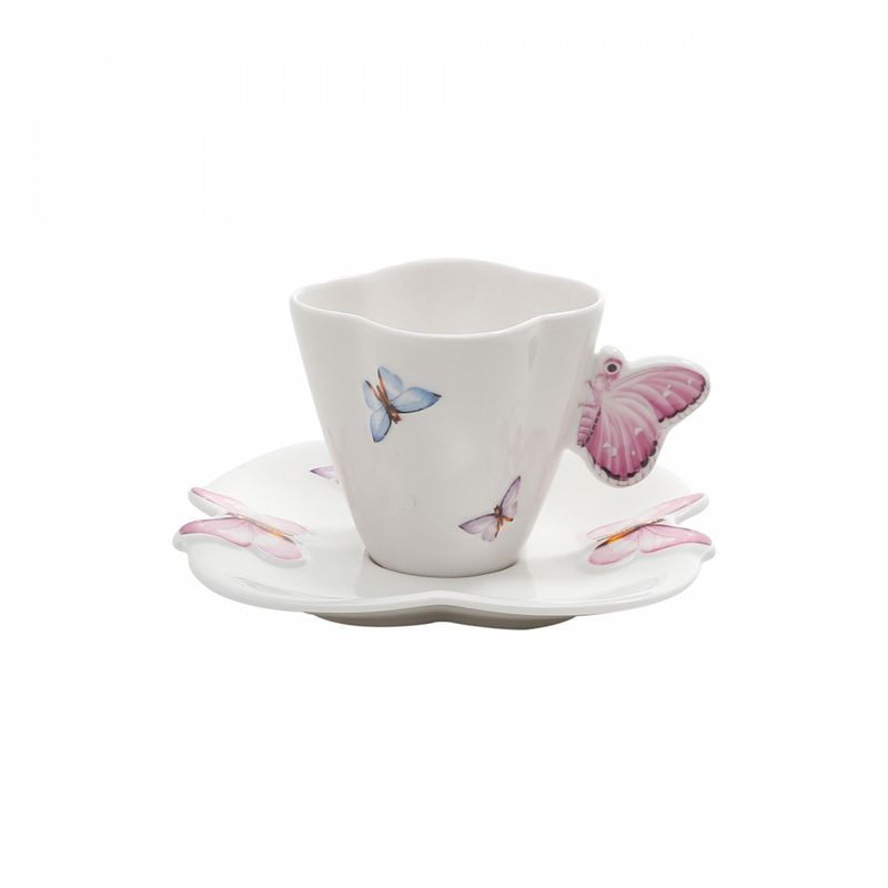 Conjunto-6-Xicaras-de-Cafe-de-Porcelana-com-Pires-Borboletas-Branco-100ml-Wolff