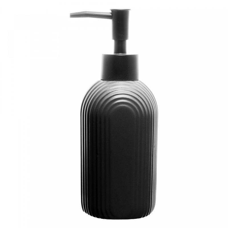 Porta-Sabonete-Liquido-de-Ceramica-Arcos-Preto-350ml-Wolff