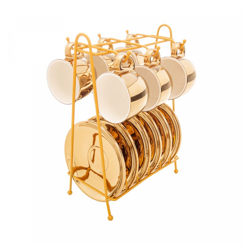 Conjunto-6-Xicaras-de-Cafe-de-Porcelana-com-Pires-e-Suporte-Versa-Dourado-Branco-90ml-Wolff